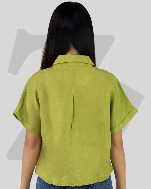 Women's Shirt Short Sleeve Linen Blend