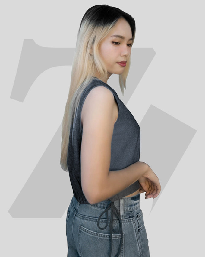 Women’s Sleeveless Side Bow Tie Crop Top